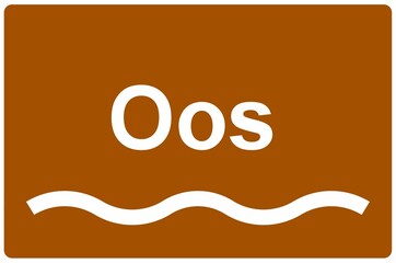 Illustration eines Namensschildes für den Fluss 