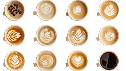 Cup of coffees from top view