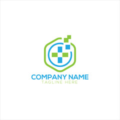 Medical pharmacy logo design template. Cross symbols 
