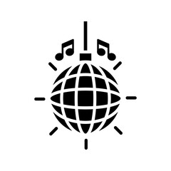 Disco ball icon. Disco, dance, nightlife club. Party celebration birthday holidays event carnival festive color editable