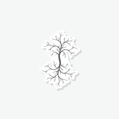 Dead tree icon sticker isolated on gray background