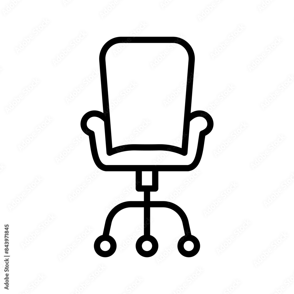 Wall mural office chair icon vector template flat designcolor editable