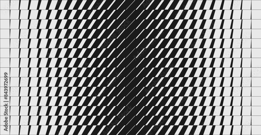 Poster Abstract modern geometrical composition with transition effect, Minimal split vector background with black to white geometric shapes, graphic halftone pattern design in brutalism style