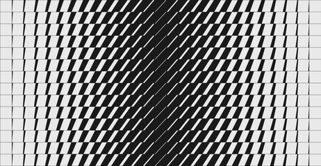 Abstract modern geometrical composition with transition effect, Minimal split vector background with black to white geometric shapes, graphic halftone pattern design in brutalism style