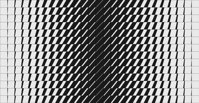 Abstract modern geometrical composition with transition effect, Minimal split vector background with black to white geometric shapes, graphic halftone pattern design in brutalism style