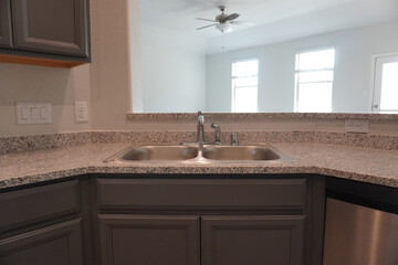 This picture showcases the design and architecture of modern day home building. This was taken in a recently built home and showcases the interior of the home.