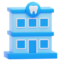 PNG 3D Dental Clinic icon isolated on a white background