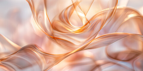 Unique Peach Glassy Ribbon Background
