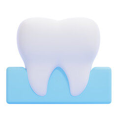 PNG 3D Tooth icon isolated on a white background