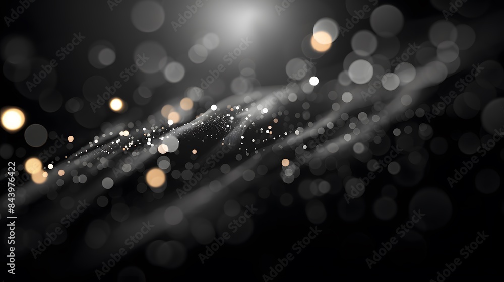 Poster abstract sparkling particles on dark background