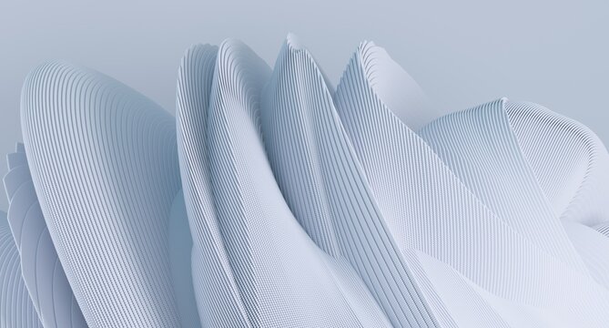 3d render of abstract detailed shape. Empty space for text. Minimal futuristic background.	
