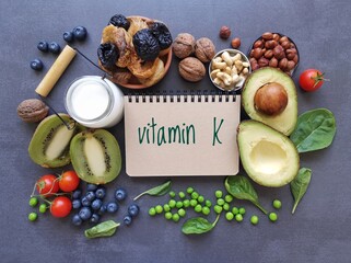 Vitamin K rich foods. High vitamin K foods. Natural dietary sources of vitamin K include dried...