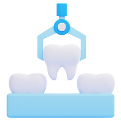 PNG 3D Tooth Extraction icon isolated on a white background