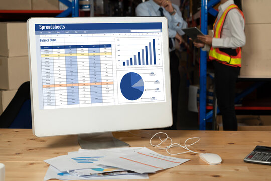 Spreadsheet document information financial startup concept. data and graphs in spreadsheet documents for online analysis project dashboard accounting digital snugly