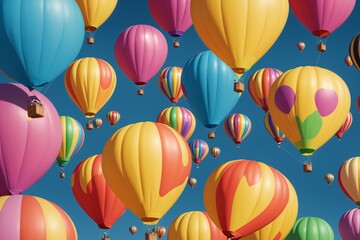 Obraz premium A playful balloon pattern with floating shapes and cheerful colors