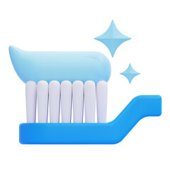 PNG 3D Toothbrush icon isolated on a white background