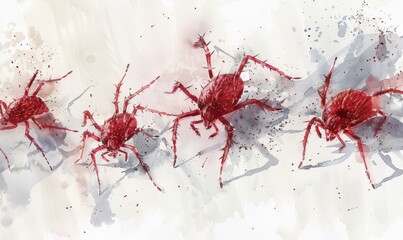 chigger bites Digital illustration