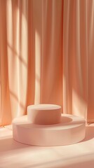 Minimalist Peach-Colored Podiums for Elegant Product Displays