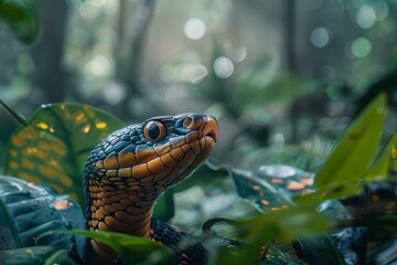 King Cobra in Lush Foliage