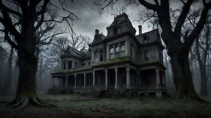 Fototapeta premium spooky halloween house