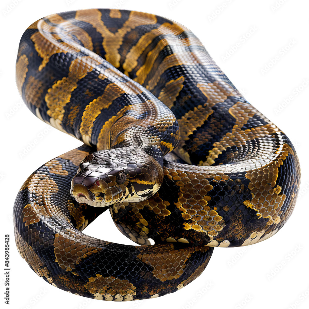 Poster high resolution image of a royal python, also known as ball python, isolated on a clear background