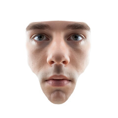 Fototapeta premium High detail 3d rendering of a male face with transparent background, suitable for various designs