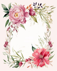 Fototapeta premium floral wedding invitations with blank space