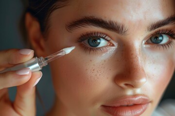 Woman Applying Eye Serum