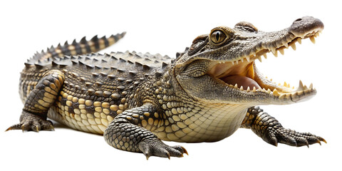Fototapeta premium A crocodile isolated on background white background. PNG AI GENERATED