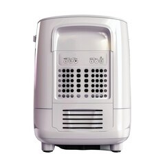 White air purifier with ventilation grill and control panel.