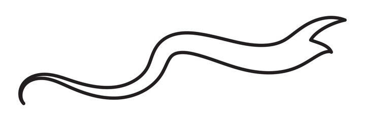 Set of Swoosh and swoop underline typography tails shape in flat styles. Brush drawn curved smear. Hand drawn curly swishes, swash, twiddle. Vectors calligraphy doodle swirl on white background.Vector