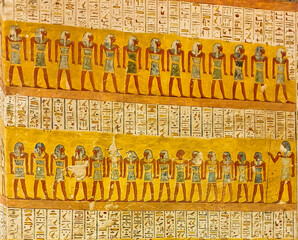 Scene from the Book of Gates,first division,2nd hour in this beautifully detailed painted wall...
