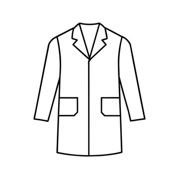 recommend clip art: Vector Illustration of a Lab Coat Icon with Pockets and Lapel Collar in Black Outline