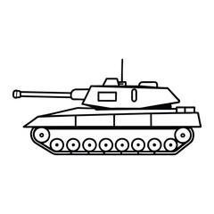 Vector illustration of a military tank used by armed forces in combat