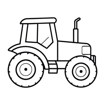 recommend clip art: Simple tractor outline vector illustration