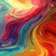 Psychedelic Swirl of Vivid Rainbow Colors