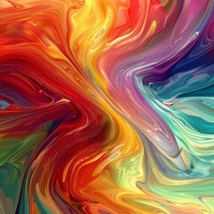 Obraz premium Psychedelic Swirl of Vivid Rainbow Colors