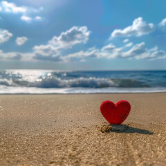 Fototapeta premium heart on the beach