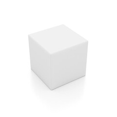 White cube isolated on white background