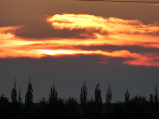 Beautiful sunset in Roggentin near Rostock (Germany)