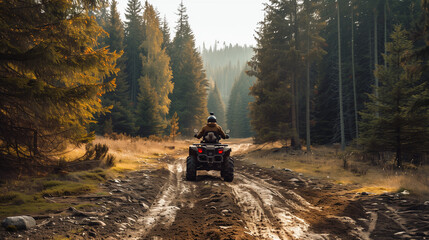 ATV Rider on Forest Trail