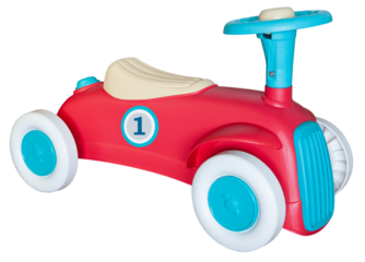 Plastic toy racing car for kids toddlers on a transparent isolated background png