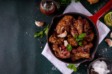 Fried chicken, turkey, duck, poultry liver