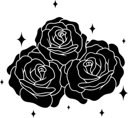 Minimalistic illustration of roses