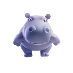 Fototapeta premium Cute Cartoon Hippopotamus Illustration