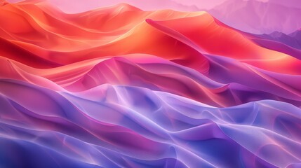 Obraz premium Enchanted dunes with abstract shapes, bright saturated hues, panoramic background, close-up of surreal desert landscape, vivid and dreamlike