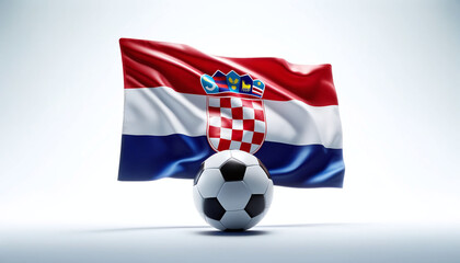 Large Croatian Flag with Soccer Ball. Europian Championship. EM.
