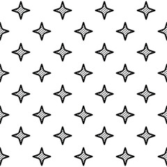 Pattern black shining star on white background