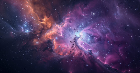 Abstract beautiful outer space background. Bright nebula in cosmos. Magical colorful nebula in realistic blue galaxy