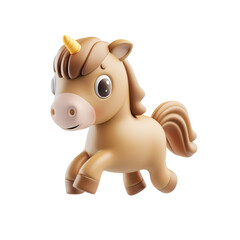 Naklejka premium Cute 3D Cartoon Unicorn in Running Pose